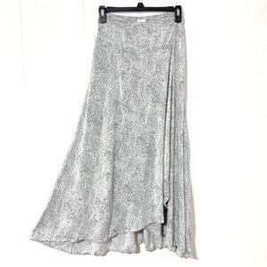 NWT Japna CHEETAH Black White SHIRRED ELASTIC Waist S Floral Maxi Boho Skirt